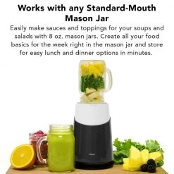 Tribest Mason 24 in. Grey Jar Ready Personal Blender 2 with Mason Jar Blending Mug -Air Fryers shop grey tribest countertop blenders pb 430 gy 4f 1000