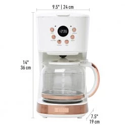 HADEN 12-Cup Ivory and Copper Retro Style Drip Coffee Maker with Strength Control and Timer -Air Fryers shop ivory and copper haden drip coffee makers 75092 c3 1000