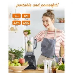 Commercial CHEF 50.7 oz. 3-Speed Black High Power Blender -Air Fryers shop matt black commercial chef countertop blenders chb50mb 1f 1000