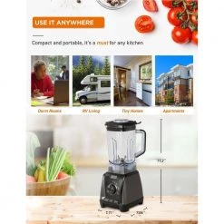Commercial CHEF 50.7 oz. 3-Speed Black High Power Blender -Air Fryers shop matt black commercial chef countertop blenders chb50mb 31 1000