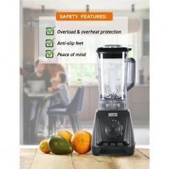 Commercial CHEF 50.7 oz. 3-Speed Black High Power Blender -Air Fryers shop matt black commercial chef countertop blenders chb50mb 44 1000