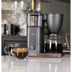 Cafe 10 Cup Matte Black Specialty Drip Coffee Maker with Glass Carafe and warming plate, WiFi connected -Air Fryers shop matte black cafe drip coffee makers c7cdabs3rd3 4f 1000