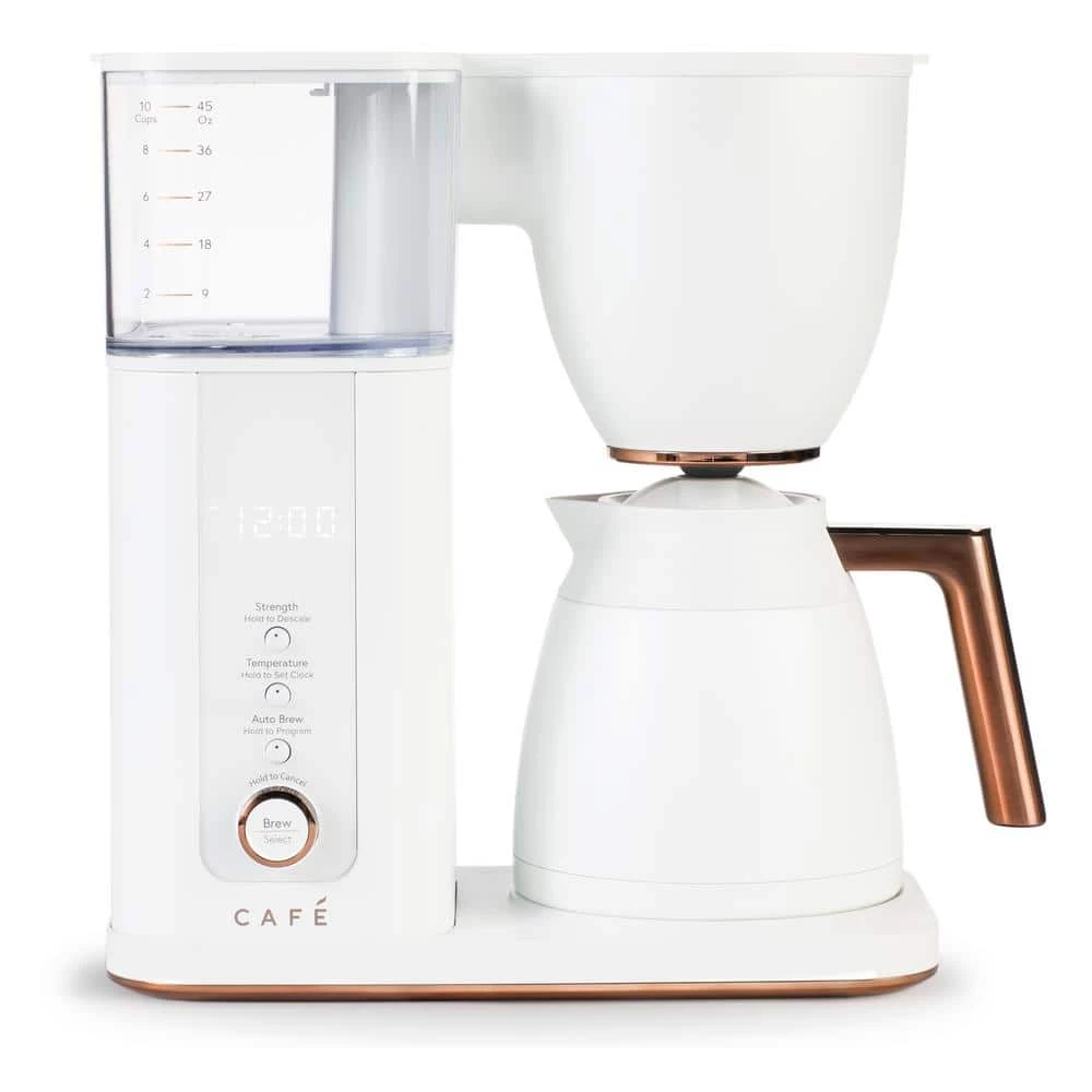 Cafe 10 Cup Matte White Specialty Drip Coffee Maker with Insulated Thermal Carafe, and WiFi connected 3 Cafe 10 Cup Matte White Specialty Drip Coffee Maker with Insulated Thermal Carafe, and WiFi connected