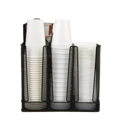 Mind Reader 14-Compartment 3-Tier Large Breakroom Condiment Organizer Black Metal Mesh -Air Fryers shop mind reader coffee accessories cmg2mesh blk 4f 1000