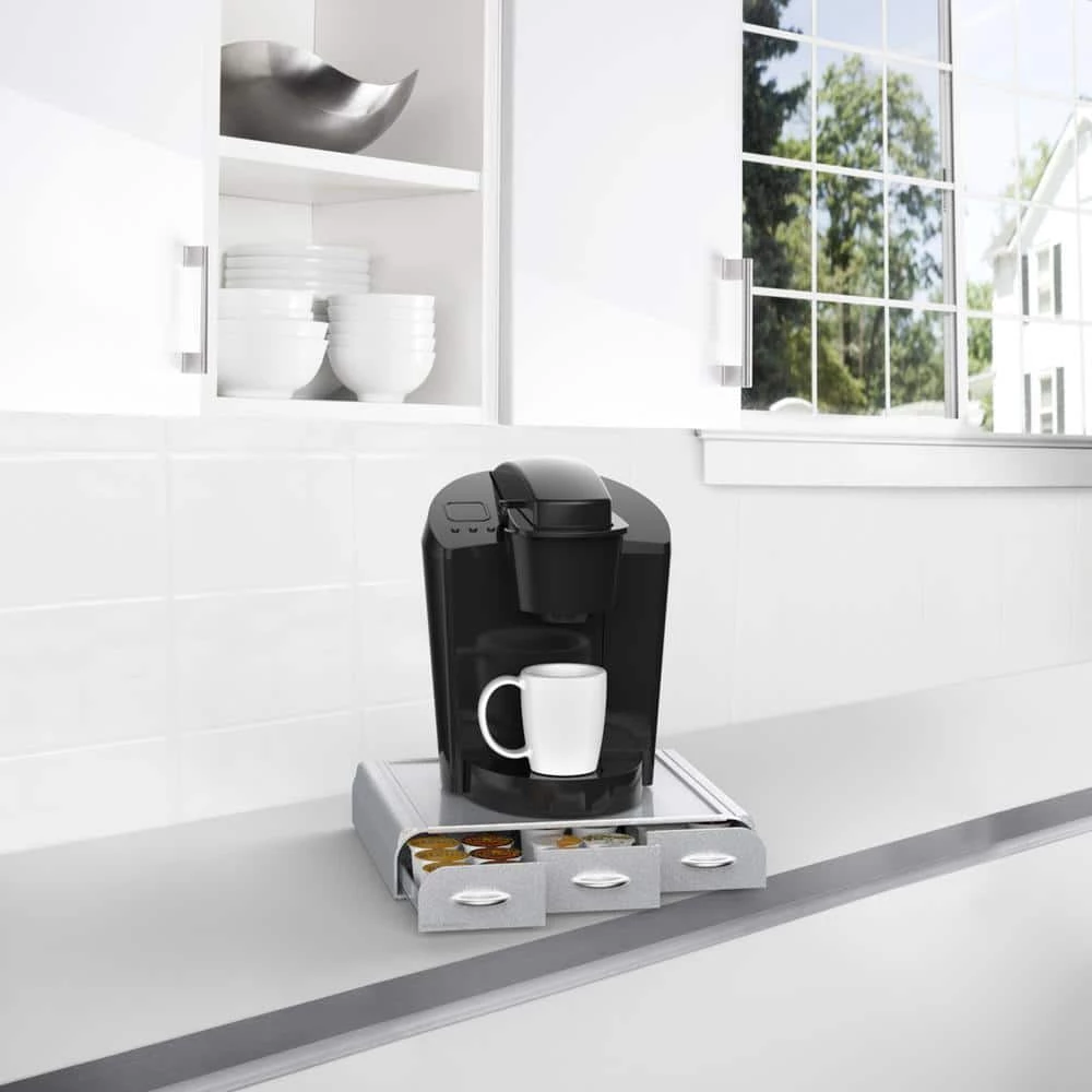 Mind Reader 36 Capacity K-Cup, Dolce Gusto, CBTL, Verismo, Single Serve Coffee Pod Holder Drawer, Silver 8 Mind Reader 36 Capacity K-Cup, Dolce Gusto, CBTL, Verismo, Single Serve Coffee Pod Holder Drawer, Silver - Image 6