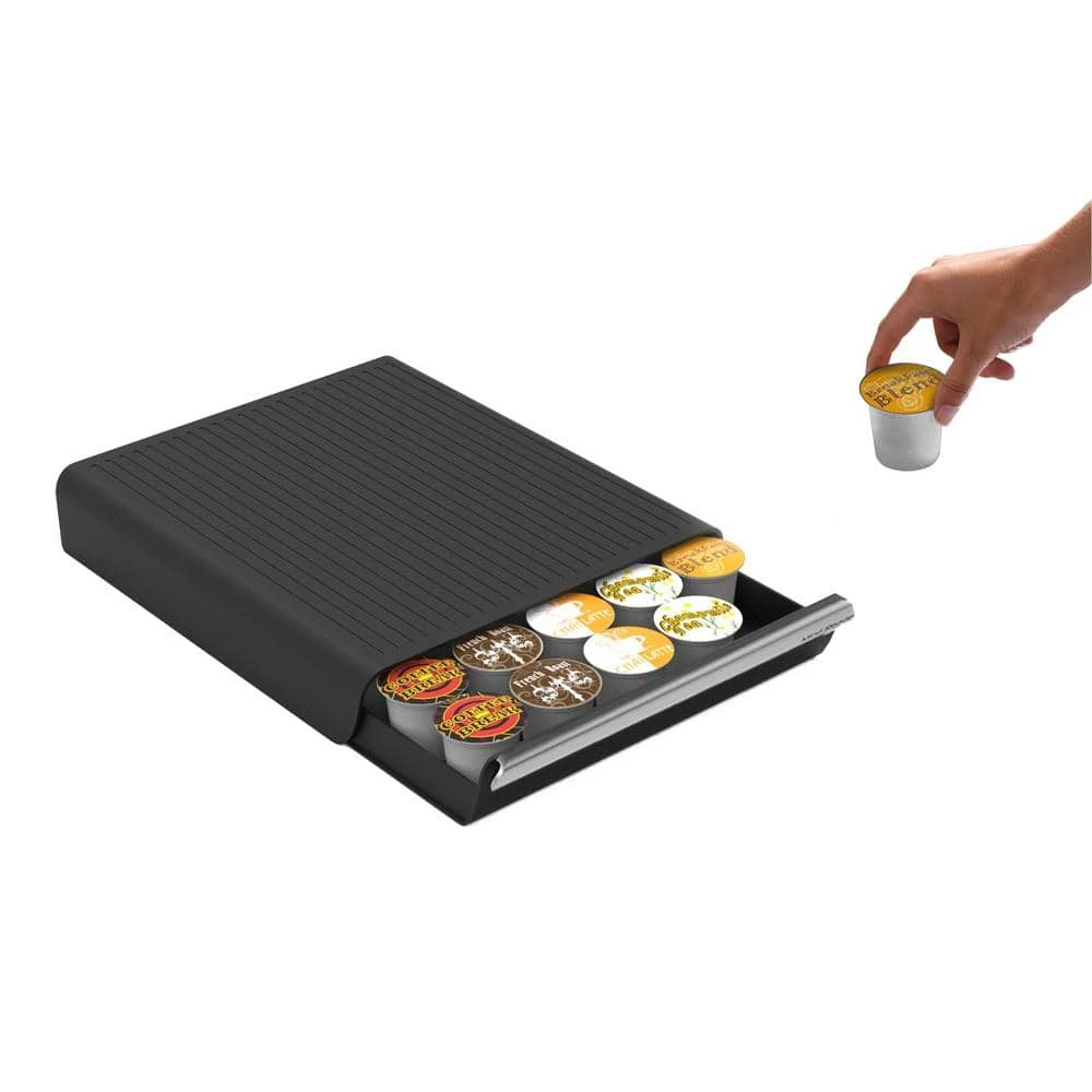 Mind Reader Coupe 30-Capacity Black Coffee Pod Storage Drawer 6 Mind Reader Coupe 30-Capacity Black Coffee Pod Storage Drawer - Image 4