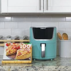 GoWISE USA 5 qt. Mint/Silver Electric Air Fryer with Digital Touchscreen and Recipe Book -Air Fryers shop mint silver gowise usa air fryers gw22964 31 1000