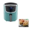GoWISE USA 5 qt. Mint/Silver Electric Air Fryer with Digital Touchscreen and Recipe Book -Air Fryers shop mint silver gowise usa air fryers gw22964 64 1000