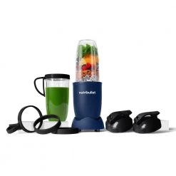 NutriBullet 0.9 oz. Single Speed All Matte Navy Blue Pro Single Serve Blender (900W) -Air Fryers shop monochrome navy blue nutribullet countertop blenders nb9 1301anb fa 1000 1