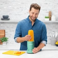 NutriBullet 0.9 oz. Single Speed Mint Green Pro Single Serve Blender (900W) -Air Fryers shop monohrome matte mint green nutribullet countertop blenders nb9 1301amg 76 1000