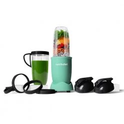NutriBullet 0.9 oz. Single Speed Mint Green Pro Single Serve Blender (900W) -Air Fryers shop monohrome matte mint green nutribullet countertop blenders nb9 1301amg fa 1000 1