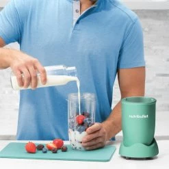 NutriBullet 0.9 oz. Single Speed Mint Green Pro Single Serve Blender (900W) -Air Fryers shop monohrome matte mint green nutribullet countertop blenders nb9 1301amg fa 1000