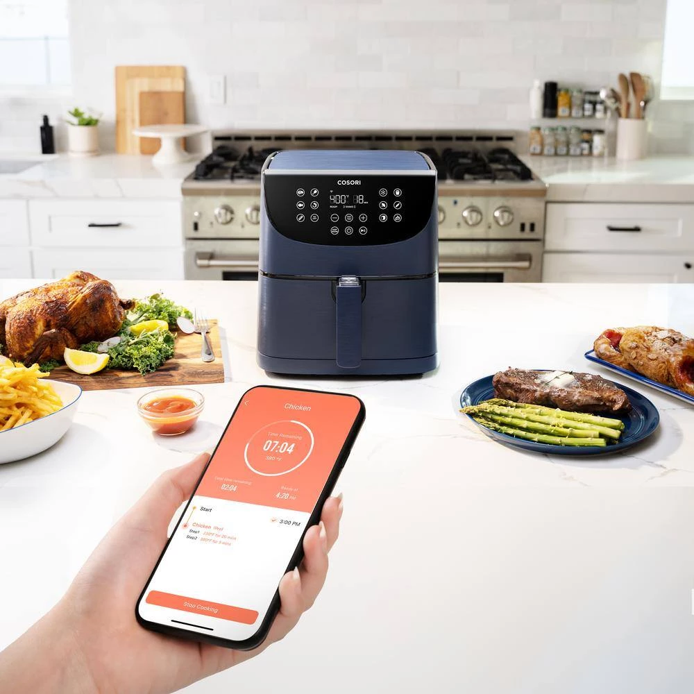 Cosori Smart 5.8 qt. Navy Blue Air Fryer with Bonus Skewer Set 13 Cosori Smart 5.8 qt. Navy Blue Air Fryer with Bonus Skewer Set - Image 11