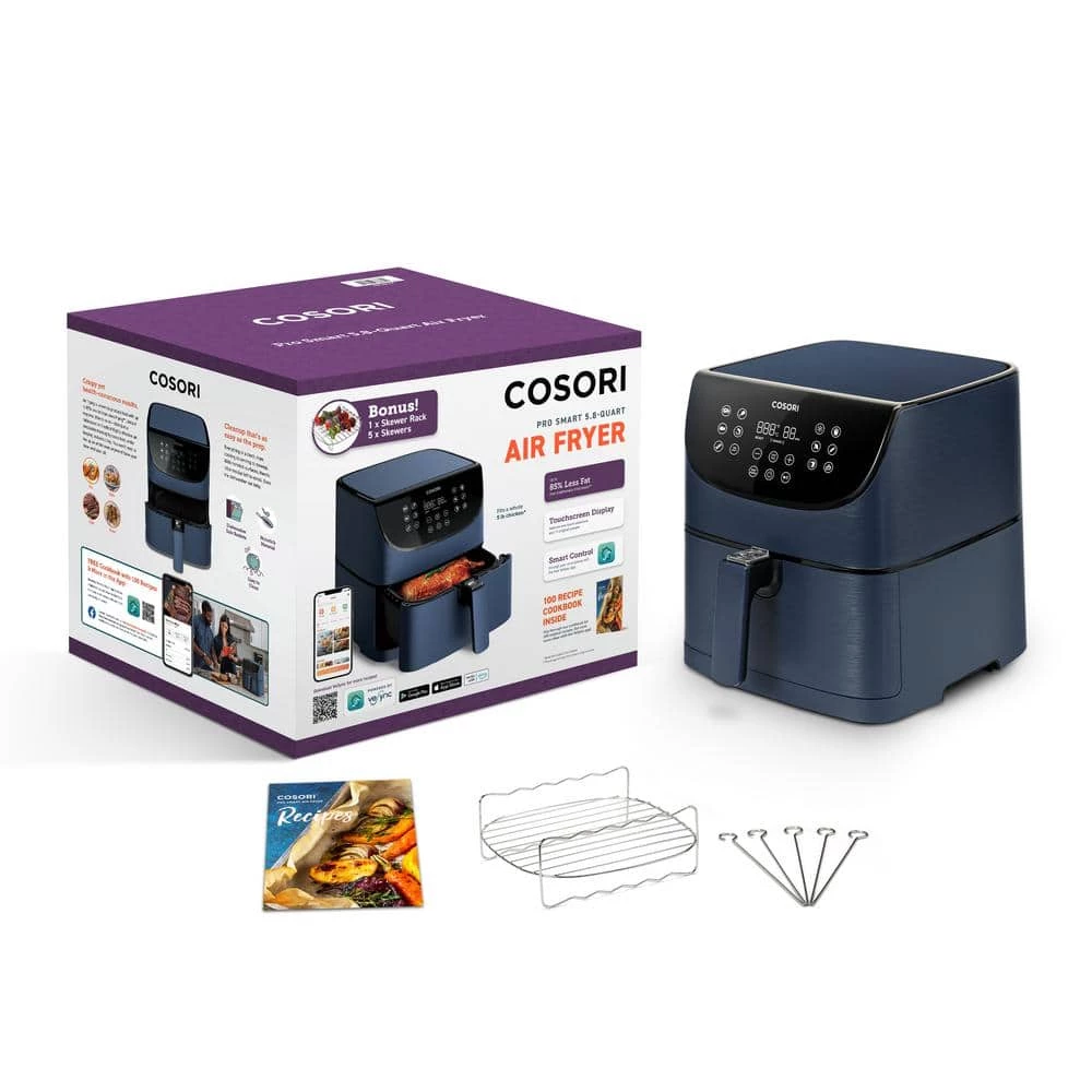 Cosori Smart 5.8 qt. Navy Blue Air Fryer with Bonus Skewer Set 12 Cosori Smart 5.8 qt. Navy Blue Air Fryer with Bonus Skewer Set - Image 10