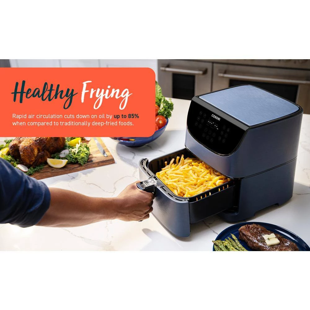 Cosori Smart 5.8 qt. Navy Blue Air Fryer with Bonus Skewer Set 8 Cosori Smart 5.8 qt. Navy Blue Air Fryer with Bonus Skewer Set - Image 6