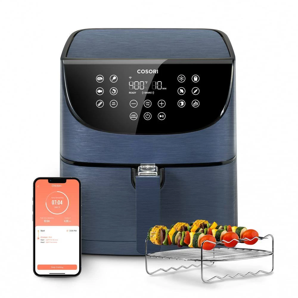 Cosori Smart 5.8 qt. Navy Blue Air Fryer with Bonus Skewer Set 14 Cosori Smart 5.8 qt. Navy Blue Air Fryer with Bonus Skewer Set - Image 12