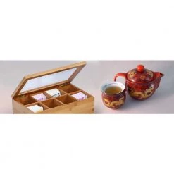 Oceanstar 8-Compartment Bamboo Tea Box with Hinged Lid -Air Fryers shop oceanstar coffee accessories tb1323 31 1000