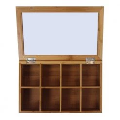 Oceanstar 8-Compartment Bamboo Tea Box with Hinged Lid -Air Fryers shop oceanstar coffee accessories tb1323 77 1000