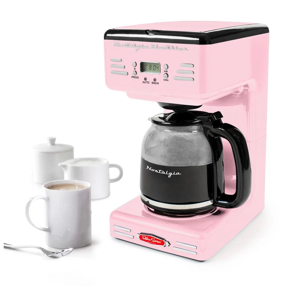 Nostalgia 12 Cup Pink Drip Coffee Maker with Reusable Filter 4 Nostalgia 12 Cup Pink Drip Coffee Maker with Reusable Filter - Image 2