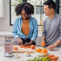 NutriBullet Pro 32 oz. Single Speed Rose Gold Blender with 24 oz. Cup and Lids -Air Fryers shop pink nutribullet countertop blenders nb9 0901rg 1f 1000