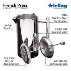 Frieling 5.5-Cup Mirror Finish Stainless Steel French Press 0130 20 Frieling 5.5-Cup Mirror Finish Stainless Steel French Press 0130 -Air Fryers shop polished stainless frieling french presses 0130 d4 1000