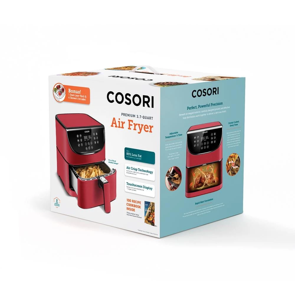 Cosori Premium 3.7 Qt. Red Air Fryer with Skewer Rack 8 Cosori Premium 3.7 Qt. Red Air Fryer with Skewer Rack - Image 6