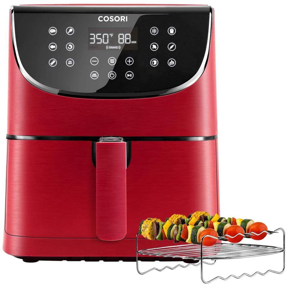 Cosori Premium 3.7 Qt. Red Air Fryer with Skewer Rack 4 Cosori Premium 3.7 Qt. Red Air Fryer with Skewer Rack - Image 2