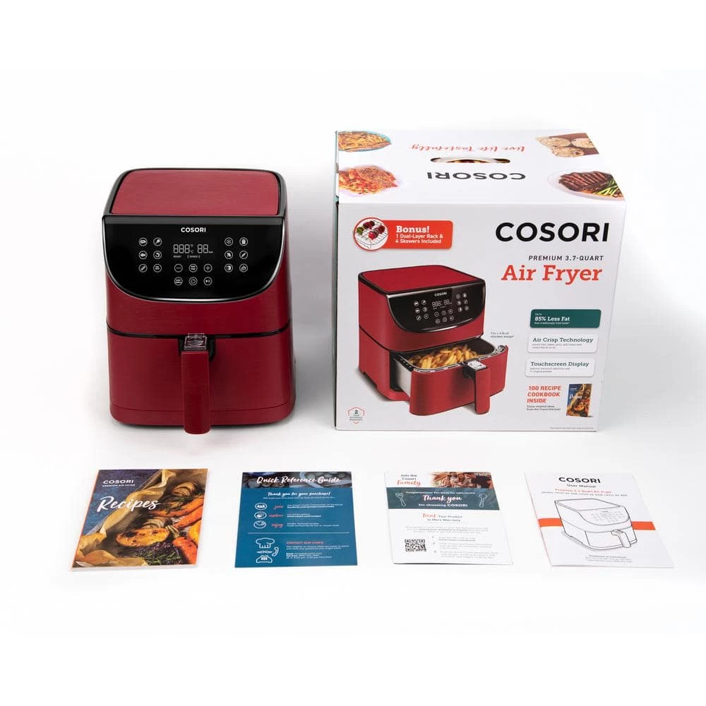 Cosori Premium 5.8 Qt. Red Air Fryer with Skewer Rack Set 7 Cosori Premium 5.8 Qt. Red Air Fryer with Skewer Rack Set - Image 5