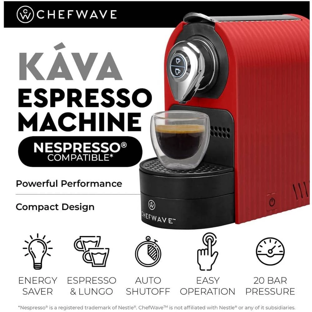 CHEFWAVE 3-Cup Red Stainless Steel Espresso Machine 5 CHEFWAVE 3-Cup Red Stainless Steel Espresso Machine - Image 3