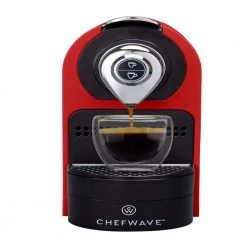 CHEFWAVE 3-Cup Red Stainless Steel Espresso Machine