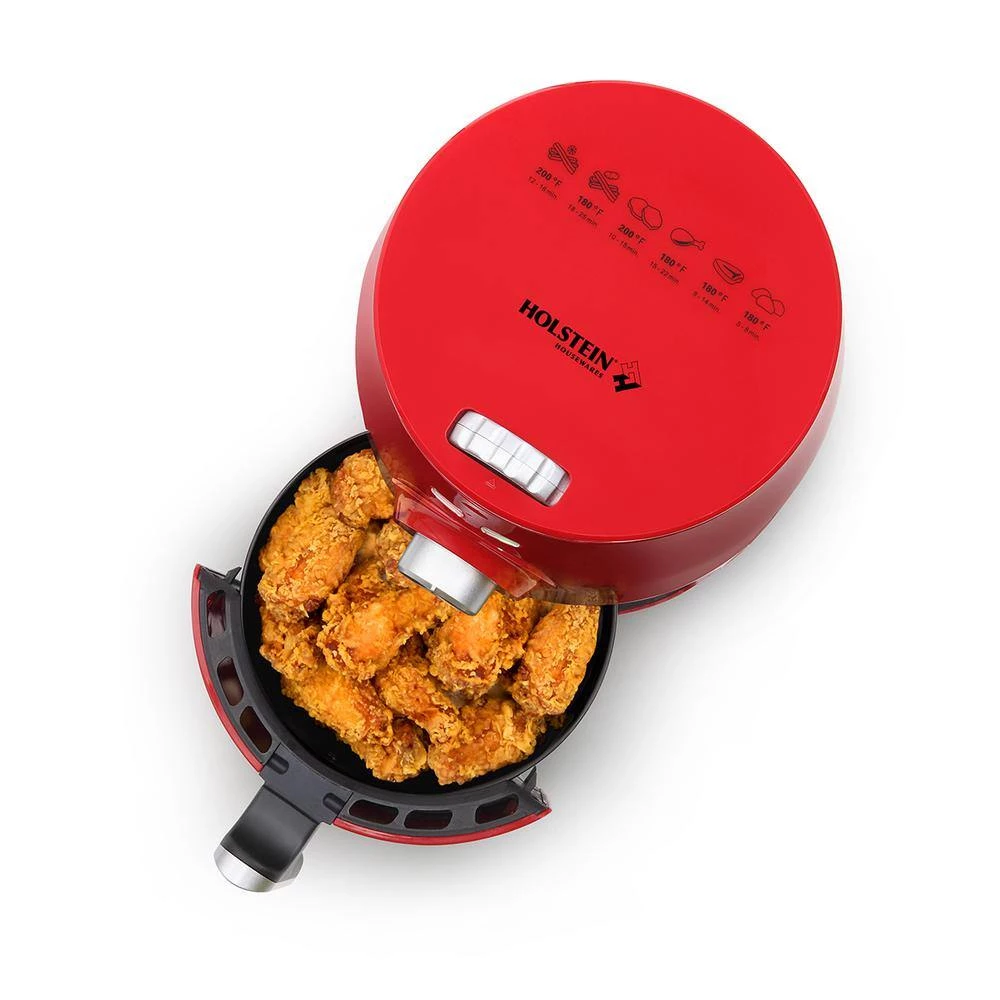 HOLSTEIN HOUSEWARES 2.1 qt. Red Digital Air Fryer with Cool-Touch Handles 7 HOLSTEIN HOUSEWARES 2.1 qt. Red Digital Air Fryer with Cool-Touch Handles - Image 5