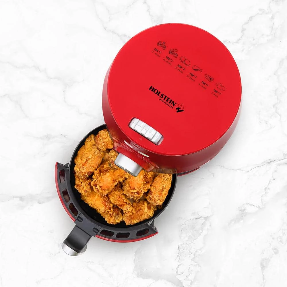 HOLSTEIN HOUSEWARES 2.1 qt. Red Digital Air Fryer with Cool-Touch Handles 4 HOLSTEIN HOUSEWARES 2.1 qt. Red Digital Air Fryer with Cool-Touch Handles - Image 2
