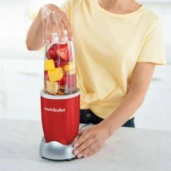 NutriBullet Pro 32 oz. Single Speed Red Blender with 24 oz. Cup and Lids -Air Fryers shop red nutribullet countertop blenders nb9 0901r 44 1000
