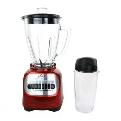 Oster Classic Series 2-in-1 6-Cup 48 oz. 8-Speed Red Blender with Smoothie Cup