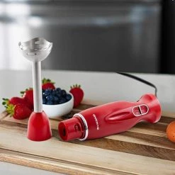 OVENTE Immersion Blender, Stainless Steel Blades, 300W Multipurpose Hand Mixer, 2-Speed Settings, Red (HS560R) 15 OVENTE Immersion Blender, Stainless Steel Blades, 300W Multipurpose Hand Mixer, 2-Speed Settings, Red (HS560R) -Air Fryers shop red ovente immersion blenders hs560r 1d 1000