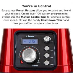 Tribest Dynapro 64 oz. 12-Speed Red Blender with Commercial Certification -Air Fryers shop red tribest countertop blenders dps 2200 rd 4f 1000