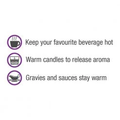 Salton Electric Coffee Mug and Hot Tea Cup Warmer with Non Slip Feet, White -Air Fryers shop salton coffee accessories smw12 1f 1000