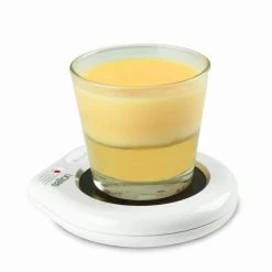 Salton Electric Coffee Mug and Hot Tea Cup Warmer with Non Slip Feet, White -Air Fryers shop salton coffee accessories smw12 4f 1000