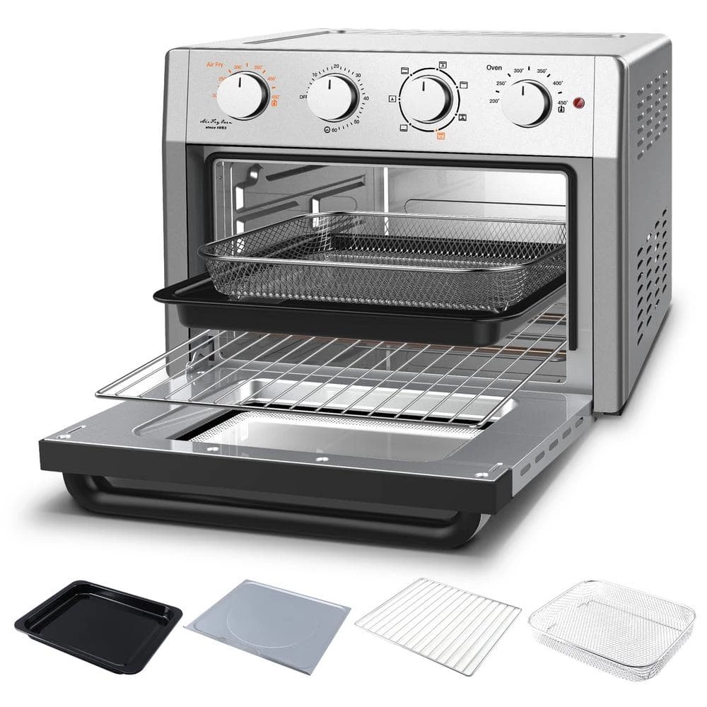 Cadeninc 23 qt. Silver Stainless Steel Air Fryer Toaster Oven with Roast, Bake, Broil, Reheat, Accessories and E-Recipes Include 6 Cadeninc 23 qt. Silver Stainless Steel Air Fryer Toaster Oven with Roast, Bake, Broil, Reheat, Accessories and E-Recipes Include - Image 4