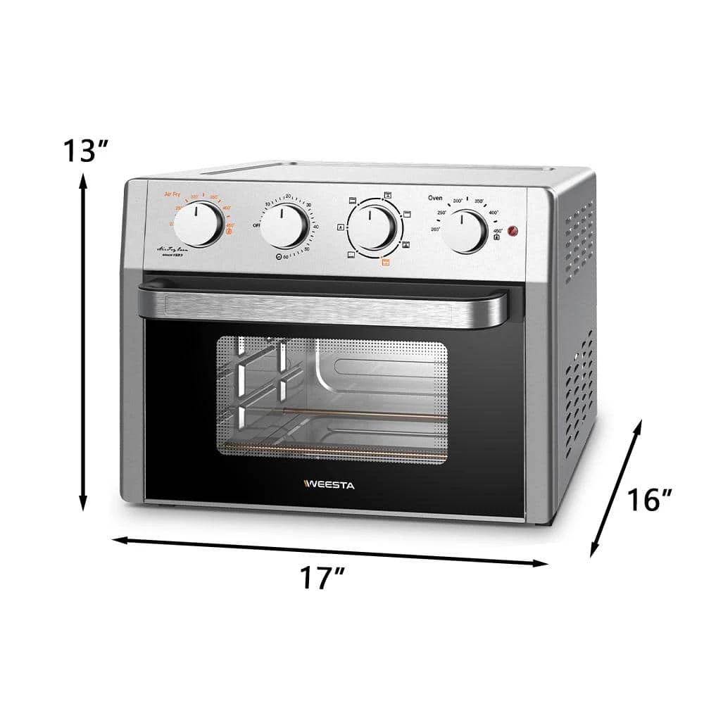 Cadeninc 23 qt. Silver Stainless Steel Air Fryer Toaster Oven with Roast, Bake, Broil, Reheat, Accessories and E-Recipes Include 5 Cadeninc 23 qt. Silver Stainless Steel Air Fryer Toaster Oven with Roast, Bake, Broil, Reheat, Accessories and E-Recipes Include - Image 3