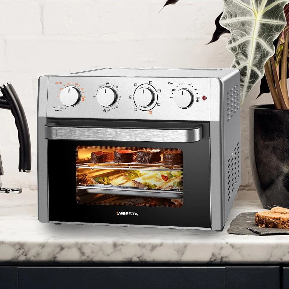 Cadeninc 23 qt. Silver Stainless Steel Air Fryer Toaster Oven with Roast, Bake, Broil, Reheat, Accessories and E-Recipes Include 4 Cadeninc 23 qt. Silver Stainless Steel Air Fryer Toaster Oven with Roast, Bake, Broil, Reheat, Accessories and E-Recipes Include - Image 2