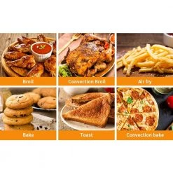 Unbranded 24.5 qt. Silver Air Fryer Oven Countertop Toaster Oven Stainless Steel Geek Chef with 3-Rack Levels and 16 Preset Modes -Air Fryers shop silver air fryers ec afs 4241 44 1000