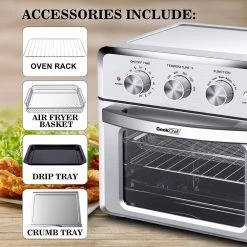 Unbranded Aled 19 qt. Stainless Steel Air Fryer with 4-Accessories -Air Fryers shop silver air fryers geek to18 wp 4f 1000