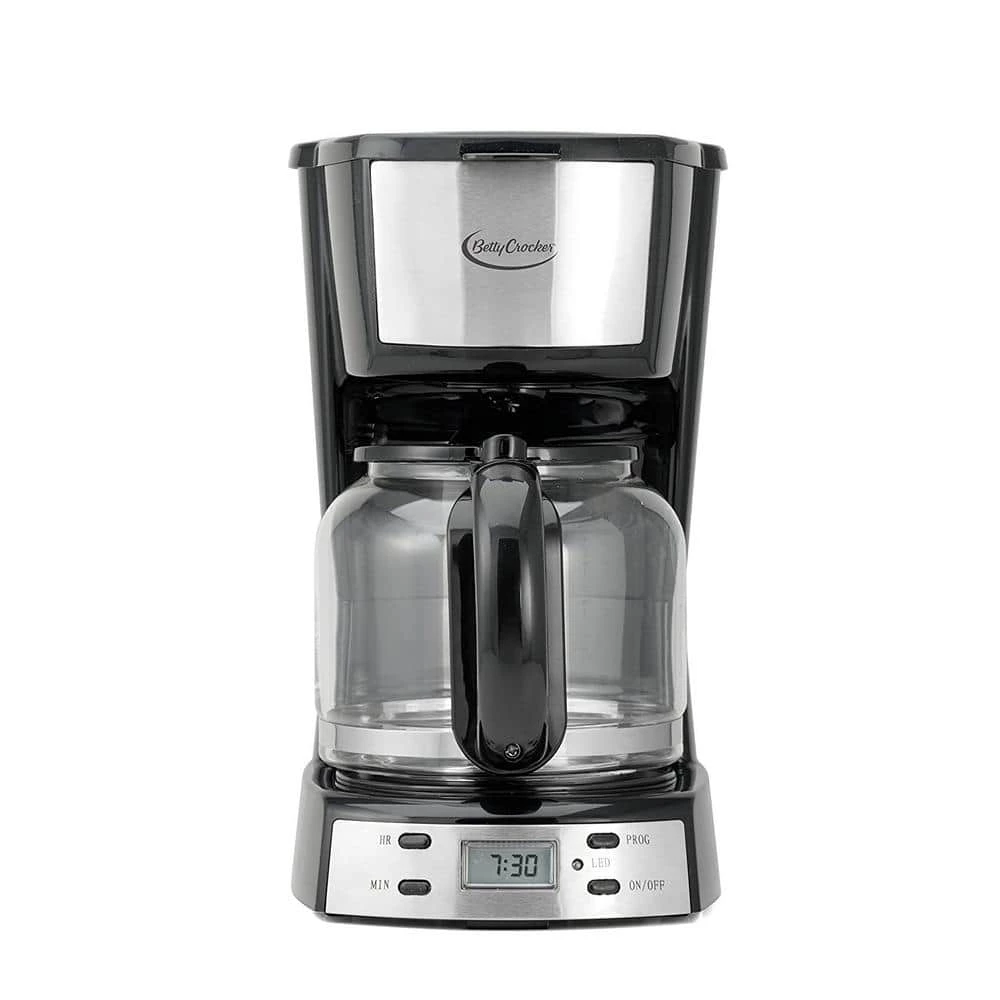 Betty Crocker 12-Cup Programmable Silver Drip Coffee Maker with Automatic Shutoff 3 Betty Crocker 12-Cup Programmable Silver Drip Coffee Maker with Automatic Shutoff