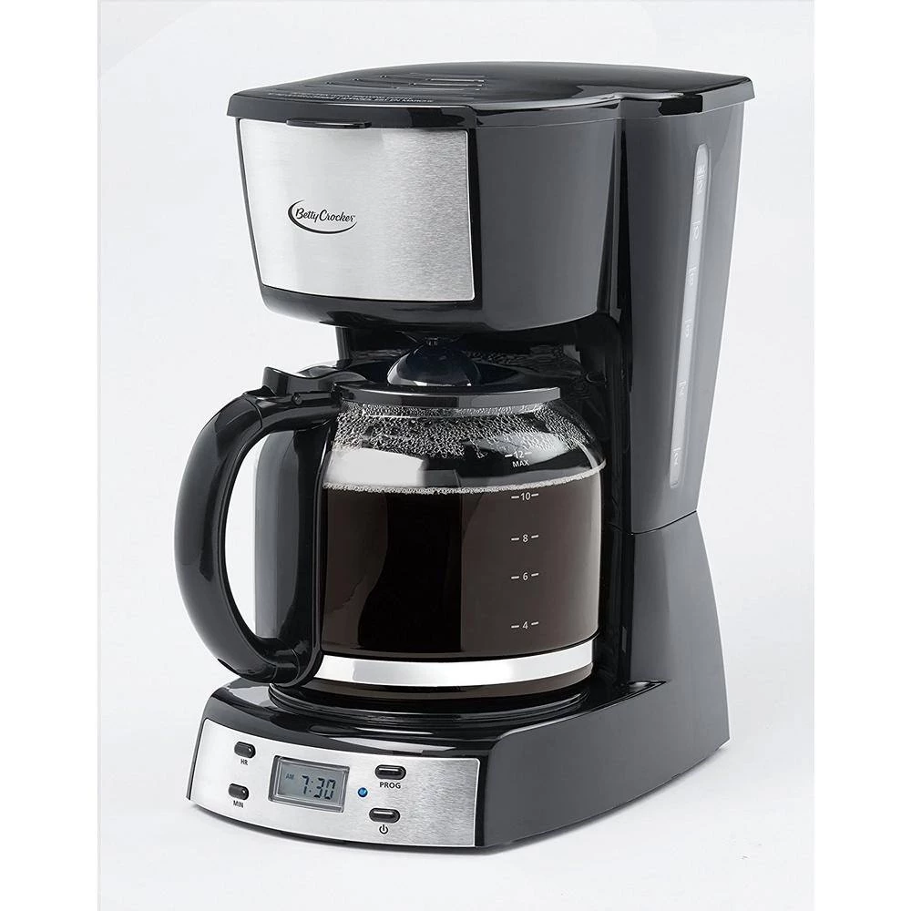 Betty Crocker 12-Cup Programmable Silver Drip Coffee Maker with Automatic Shutoff 4 Betty Crocker 12-Cup Programmable Silver Drip Coffee Maker with Automatic Shutoff - Image 2