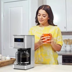 VINCI RDT Spinning Sprayhead 12- Cup Stainless Steel Programmable Auto Pour Over Coffee Maker w/ Rotary Dispersion Technology -Air Fryers shop silver black drip coffee makers e23033 31 1000