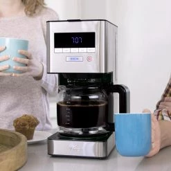 VINCI RDT Spinning Sprayhead 12- Cup Stainless Steel Programmable Auto Pour Over Coffee Maker w/ Rotary Dispersion Technology -Air Fryers shop silver black drip coffee makers e23033 fa 1000