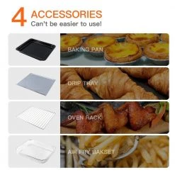 Boyel Living 24 qt. Silver Air Fryer with Multi-function Including Bake, Grill, Roast, Defrost and Fruit Dry -Air Fryers shop silver boyel living air fryers gbk ka23w 4f 1000