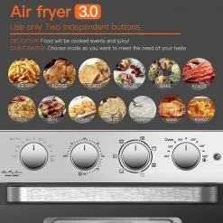 Boyel Living 24 qt. Silver Air Fryer with Multi-function Including Bake, Grill, Roast, Defrost and Fruit Dry -Air Fryers shop silver boyel living air fryers gbk ka23w fa 1000