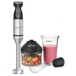 Cuisinart Smart Stick 5-Speed Stainless Steel Immersion Blender with 3-Cup Chopper and Grinder Attachment 12 Cuisinart Smart Stick 5-Speed Stainless Steel Immersion Blender with 3-Cup Chopper and Grinder Attachment -Air Fryers shop silver brushed stainless cuisinart immersion blenders csb 179p1 fa 1000
